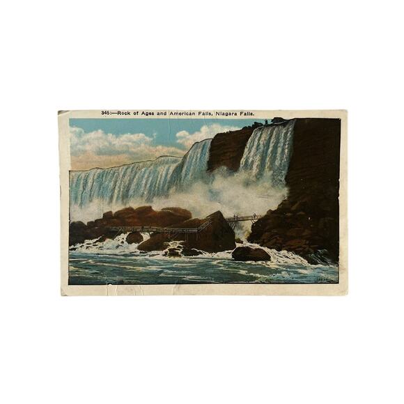 Vintage 1931 Lithograph Ephemera Postcard Travel Souvenir Niagara Falls, NY USA - Picture 3 of 10